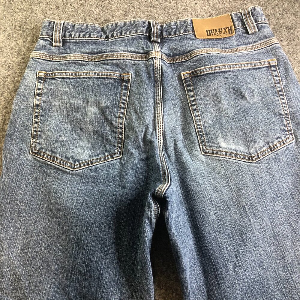 Duluth Trading Jeans Men 32x30 Blue Ballroom Double Flex Carpenter Work Stretch - Picture 8 of 10
